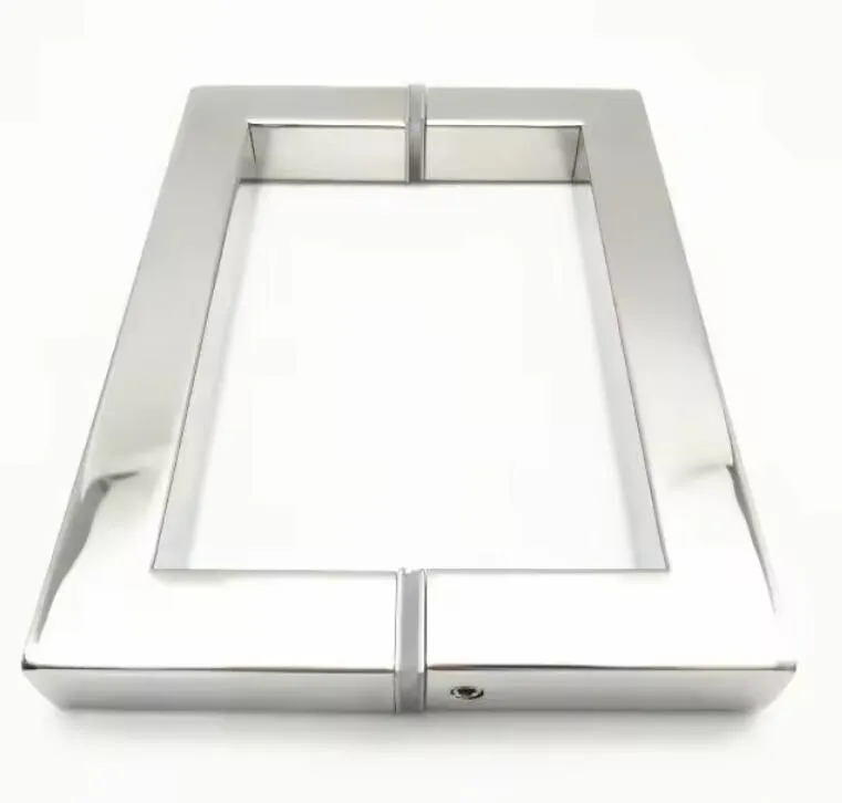 Mânerul ușii din sticlă în stil pătrat